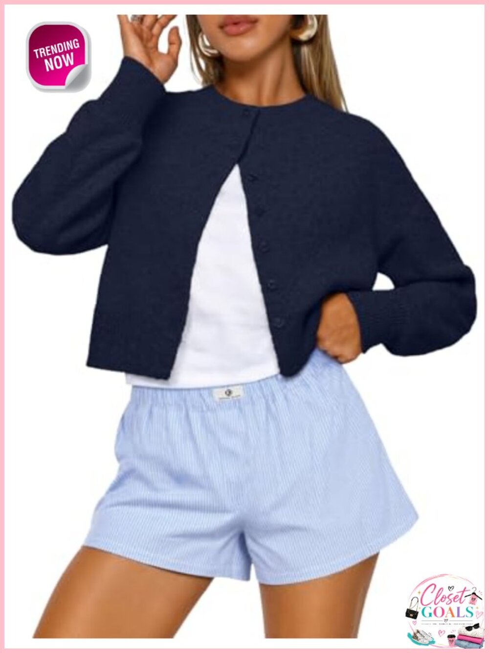 Cropped Cardigan Sweater Women Knit Button Front Long Sleeve Fall